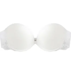 New Women's Bras & Bralettes Tube Bra Strapless Demi Cup Solid Color V Neck Stretchy Breathable Invisible Casual Daily Nylon White / 1 PC Home Outfits Women Lingerie