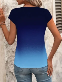 Sale Women's Camisole Tank Top Ombre Floral Graphic Stylish Casual Sleeveless V Neck Regular Tops Daily Print Pink Blue Summer Women Tank Tops & Camis