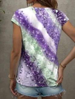 Online Women's Camisole Tank Top Graphic Geometric Abstract Vintage Stylish Classic Sleeveless Short Sleeve V Neck Regular Tops Daily Print Red Blue Purple Green Summer Spring Women Tank Tops & Camis