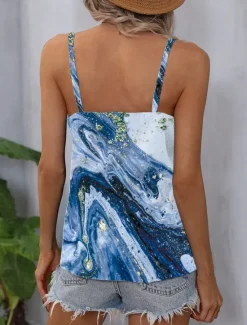 New Women's Camisole Tank Top Marble Stylish Casual Sleeveless Strap Regular Tops Daily Print Summer Women Tank Tops & Camis