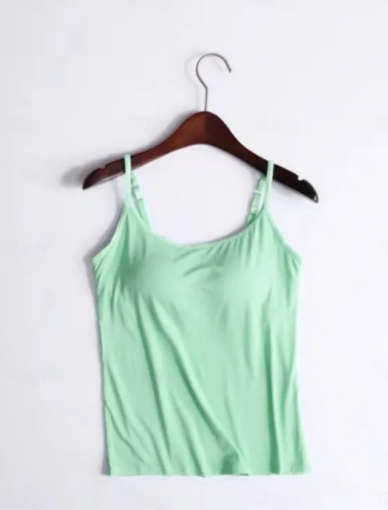 Online Women's Camisole Tank Top Solid Color Daily Casual Sleeveless Strap Regular Tops Daily Black White Pink Purple Fuchsia Summer Women Tank Tops & Camis