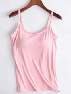 Online Women's Camisole Tank Top Solid Color Daily Casual Sleeveless Strap Regular Tops Daily Black White Pink Purple Fuchsia Summer Women Tank Tops & Camis