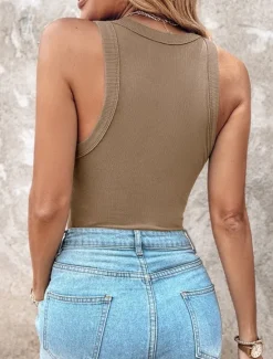 New Women's Camisole Tank Top Solid Color Daily Casual Sleeveless Crew Neck Regular Tops Daily Black White Yellow Pink Red Summer Spring Women Tank Tops & Camis