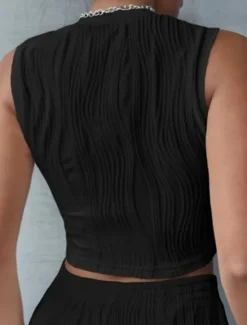 Discount Women's Camisole Tank Top Black White Dusty Rose Plain Crop Top Street Daily Fashion Round Neck Regular Fit S Women Tank Tops & Camis