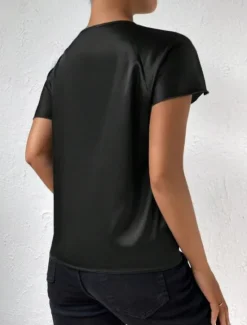 Best Women's Camisole Tank Top Solid Color Elegant Stylish Short Sleeve V Neck Regular Tops Wedding Guest Work Black Pink Navy Blue Green Khaki Summer Spring Women Tank Tops & Camis