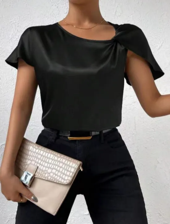 Best Women's Camisole Tank Top Solid Color Elegant Stylish Short Sleeve V Neck Regular Tops Wedding Guest Work Black Pink Navy Blue Green Khaki Summer Spring Women Tank Tops & Camis