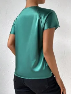 Best Women's Camisole Tank Top Solid Color Elegant Stylish Short Sleeve V Neck Regular Tops Wedding Guest Work Black Pink Navy Blue Green Khaki Summer Spring Women Tank Tops & Camis