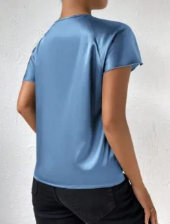Best Women's Camisole Tank Top Solid Color Elegant Stylish Short Sleeve V Neck Regular Tops Wedding Guest Work Black Pink Navy Blue Green Khaki Summer Spring Women Tank Tops & Camis