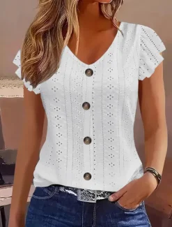 Clearance Women's Camisole Tank Top Plain Elegant Casual Sleeveless V Neck Regular Tops Daily Holiday Lace White Yellow Pink Blue Gray Summer Spring Women Tank Tops & Camis