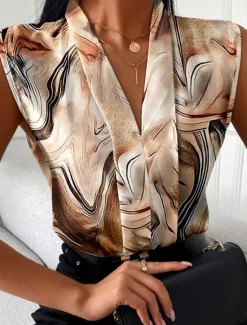 New Women's Camisole Tank Top Ombre Floral Graphic Stylish Casual Sleeveless V Neck Regular Tops Daily Print White Blue Brown Khaki Summer Spring Women Tank Tops & Camis