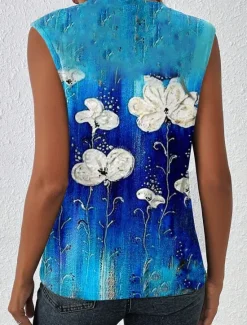 Outlet Women's Camisole Tank Top Floral Tropical Daily Hawaiian Sleeveless Sleeveless Crew Neck Regular Tops Daily Holiday Going out Summer Women Tank Tops & Camis
