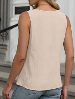 Hot Women's Camisole Tank Top Solid Color Daily Casual Sleeveless Crew Neck Regular Tops Daily White Fuchsia Green Apricot Summer Women Tank Tops & Camis