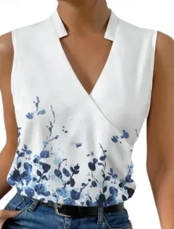 Online Women's Camisole Tank Top Floral Stylish Casual Sleeveless V Neck Regular Tops Daily Print Red Blue Green Gray Summer Women Tank Tops & Camis