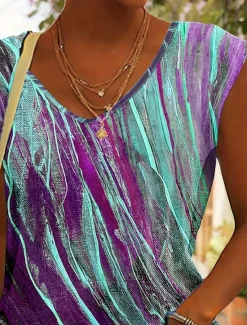 Clearance Women's Camisole Tank Top Graffiti Stylish Casual Short Sleeve V Neck Regular Tops Daily Print Summer Women Tank Tops & Camis