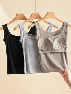 Sale Women's Camisole Tank Top Basic Sleeveless Regular Tops Crew Neck Black White Khaki Beige Gray Summer Women Tank Tops & Camis
