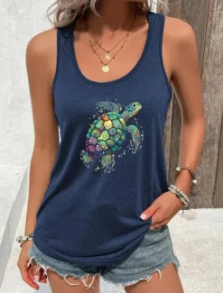 Sale Women's Camisole Tank Top Graphic Animal Elegant Daily Hawaiian Sleeveless Crew Neck Regular Tops Daily Holiday Beach Wear Print Summer Spring Women Tank Tops & Camis