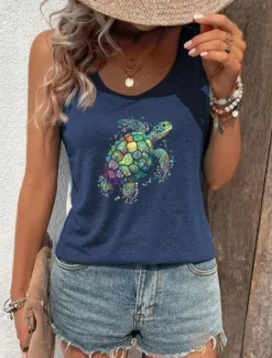 Sale Women's Camisole Tank Top Graphic Animal Elegant Daily Hawaiian Sleeveless Crew Neck Regular Tops Daily Holiday Beach Wear Print Summer Spring Women Tank Tops & Camis