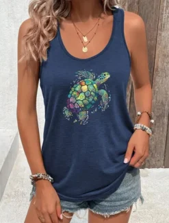 Sale Women's Camisole Tank Top Graphic Animal Elegant Daily Hawaiian Sleeveless Crew Neck Regular Tops Daily Holiday Beach Wear Print Summer Spring Women Tank Tops & Camis