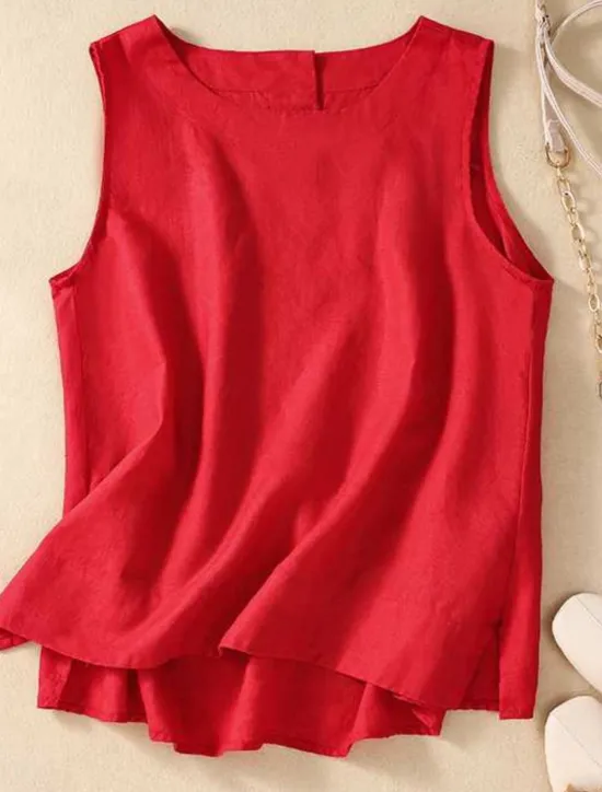 Best Women's Camisole Tank Top Solid Color Daily Casual Sleeveless Crew Neck Regular Tops Daily Black White Yellow Red Purple Summer Women Shirts
