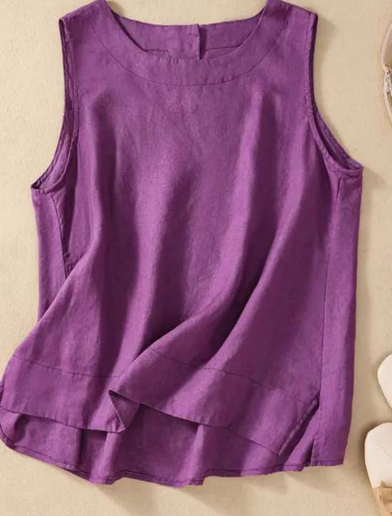Best Women's Camisole Tank Top Solid Color Daily Casual Sleeveless Crew Neck Regular Tops Daily Black White Yellow Red Purple Summer Women Shirts