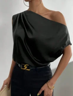 Best Women's Camisole Tank Top Solid Color Business Modern Casual Sleeveless Asymmetrical Regular Tops Work Formal Wear Black Pink Brown Green Beige Summer Spring Women Tank Tops & Camis
