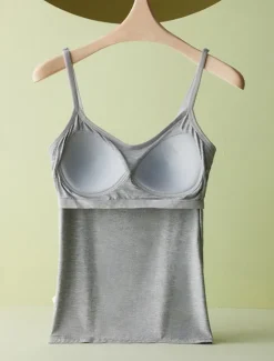 Best Women's Camisole Tank Top Adjustable Spaghetti Strap Pastel Pink Cream White Solid Color Basic Layering Spring Summer Casual Comfort Fit Clothing Apparel Women Tank Tops & Camis
