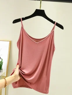 Women's Camisole Tank Top Solid Color Daily Sleeveless Crew Neck Regular Tops Daily Backless Light Blue Iron Gray Denim Blue Matcha green Black Summer Women Tank Tops & Camis