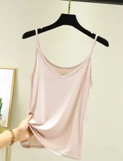 Women's Camisole Tank Top Solid Color Daily Sleeveless Crew Neck Regular Tops Daily Backless Light Blue Iron Gray Denim Blue Matcha green Black Summer Women Tank Tops & Camis