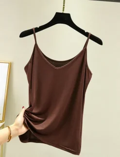 Women's Camisole Tank Top Solid Color Daily Sleeveless Crew Neck Regular Tops Daily Backless Light Blue Iron Gray Denim Blue Matcha green Black Summer Women Tank Tops & Camis