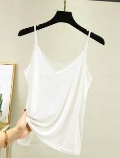 Women's Camisole Tank Top Solid Color Daily Sleeveless Crew Neck Regular Tops Daily Backless Light Blue Iron Gray Denim Blue Matcha green Black Summer Women Tank Tops & Camis