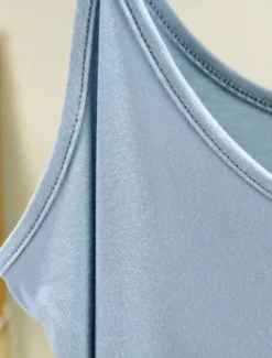 Women's Camisole Tank Top Solid Color Daily Sleeveless Crew Neck Regular Tops Daily Backless Light Blue Iron Gray Denim Blue Matcha green Black Summer Women Tank Tops & Camis