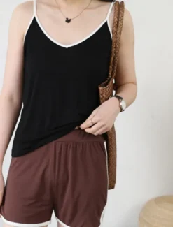 Women's Camisole Tank Top Solid Color Daily Sleeveless Crew Neck Regular Tops Daily Backless Light Blue Iron Gray Denim Blue Matcha green Black Summer Women Tank Tops & Camis