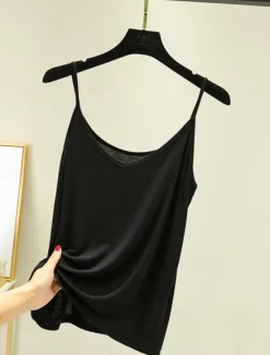 Women's Camisole Tank Top Solid Color Daily Sleeveless Crew Neck Regular Tops Daily Backless Light Blue Iron Gray Denim Blue Matcha green Black Summer Women Tank Tops & Camis