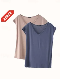 Clearance Women's Camisole Tank Top Solid Color Plain Daily Sleeveless V Neck Regular Tops White and Blue White and Red Red / black Green / Red White and Pink Spring, Fall, Winter, Summer Women Tank Tops & Camis