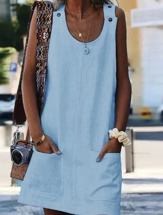 Outlet Women's Camisole Tank Top T shirt Dress Vest Streetwear Casual Pocket Sleeveless Long Tops U Neck Daily Weekend Black White Yellow Wine Blue Women Tank Tops & Camis
