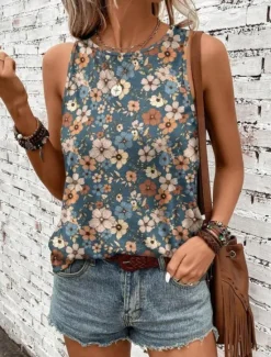 Best Women's Camisole Tank Top Vest Fashion Streetwear Striped Print Sleeveless Regular Tops Crew Neck Casual Green Summer Women Tank Tops & Camis|Blouses & Shirts