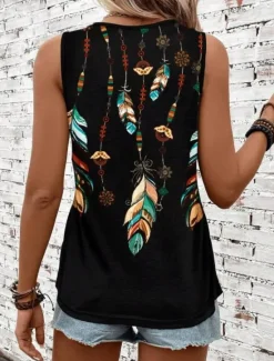 Best Women's Camisole Tank Top Vest Fashion Streetwear Striped Print Sleeveless Regular Tops Crew Neck Casual Green Summer Women Tank Tops & Camis|Blouses & Shirts