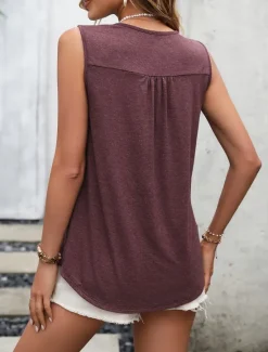 Women's Camisole Tank Top Graphic Fashion Modern Casual Sleeveless Square Neck Regular Tops Daily Going out Weekend Lace Wine Gray Summer Women Tank Tops & Camis