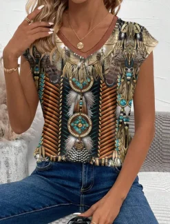 New Women's Camisole Tank Top Graphic Animal Paisley Stylish Casual Sleeveless V Neck Regular Tops Daily Print Summer Women Tank Tops & Camis