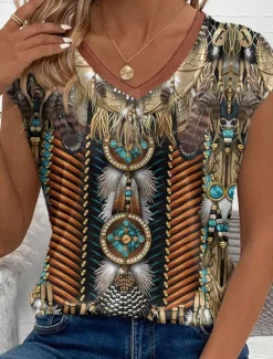 New Women's Camisole Tank Top Graphic Animal Paisley Stylish Casual Sleeveless V Neck Regular Tops Daily Print Summer Women Tank Tops & Camis