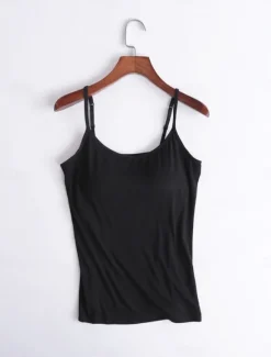 Online Women's Camisole Tank Top Solid Color Daily Basic Casual Sleeveless Strap Regular Tops Daily Backless Black White Pink Red Purple Summer Women Tank Tops & Camis