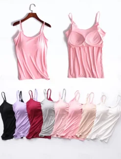 Online Women's Camisole Tank Top Solid Color Daily Basic Casual Sleeveless Strap Regular Tops Daily Backless Black White Pink Red Purple Summer Women Tank Tops & Camis