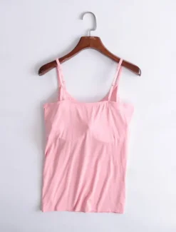 Online Women's Camisole Tank Top Solid Color Daily Basic Casual Sleeveless Strap Regular Tops Daily Backless Black White Pink Red Purple Summer Women Tank Tops & Camis