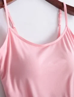 Online Women's Camisole Tank Top Solid Color Daily Basic Casual Sleeveless Strap Regular Tops Daily Backless Black White Pink Red Purple Summer Women Tank Tops & Camis