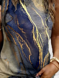 Online Women's Camisole Tank Top Color Gradient Marble Stylish Casual Sleeveless Crew Neck Regular Tops Daily Print Summer Women Tank Tops & Camis