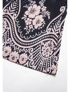 Hot Women's Camisole Tank Top Bohemian Paisley Knit V-Neck Sleeveless Casual Fitted Ribbed Black Cream Layering Summer Clothing Apparel Women Tank Tops & Camis