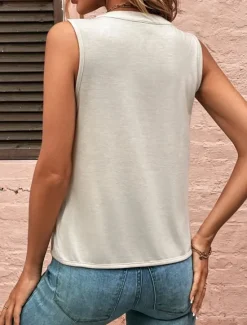 Outlet Women's Camisole Tank Top Solid Color Daily Casual Sleeveless V Neck Regular Tops Daily Purple Green Apricot Gray Summer Spring Women Tank Tops & Camis