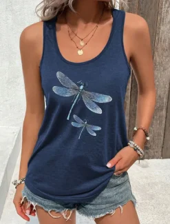 Hot Women's Camisole Tank Top Graphic Animal Elegant Daily Hawaiian Sleeveless Crew Neck Regular Tops Daily Holiday Beach Wear Print Summer Spring Women Tank Tops & Camis