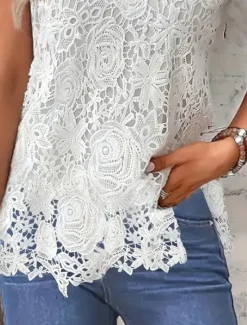 Outlet Women's Camisole Tank Top Solid Color Stylish Casual Sleeveless Square Neck Regular Tops Daily Lace Patchwork Black White Pink Red Blue Summer Spring Women Tank Tops & Camis