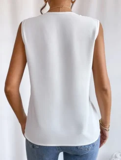 Online Women's Camisole Tank Top Solid Color Daily Casual Sleeveless V Neck Regular Tops Daily Black White Orange Green Apricot Summer Women Tank Tops & Camis
